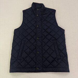 Barbour Vest Mens Medium Blue Barlow Gilet Quilted Padded Zip Pockets Insulated